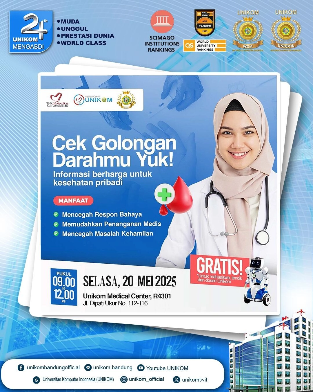 Sudah Tahu Golongan Darahmu? Cek Sekarang, GRATIS di UNIKOM!