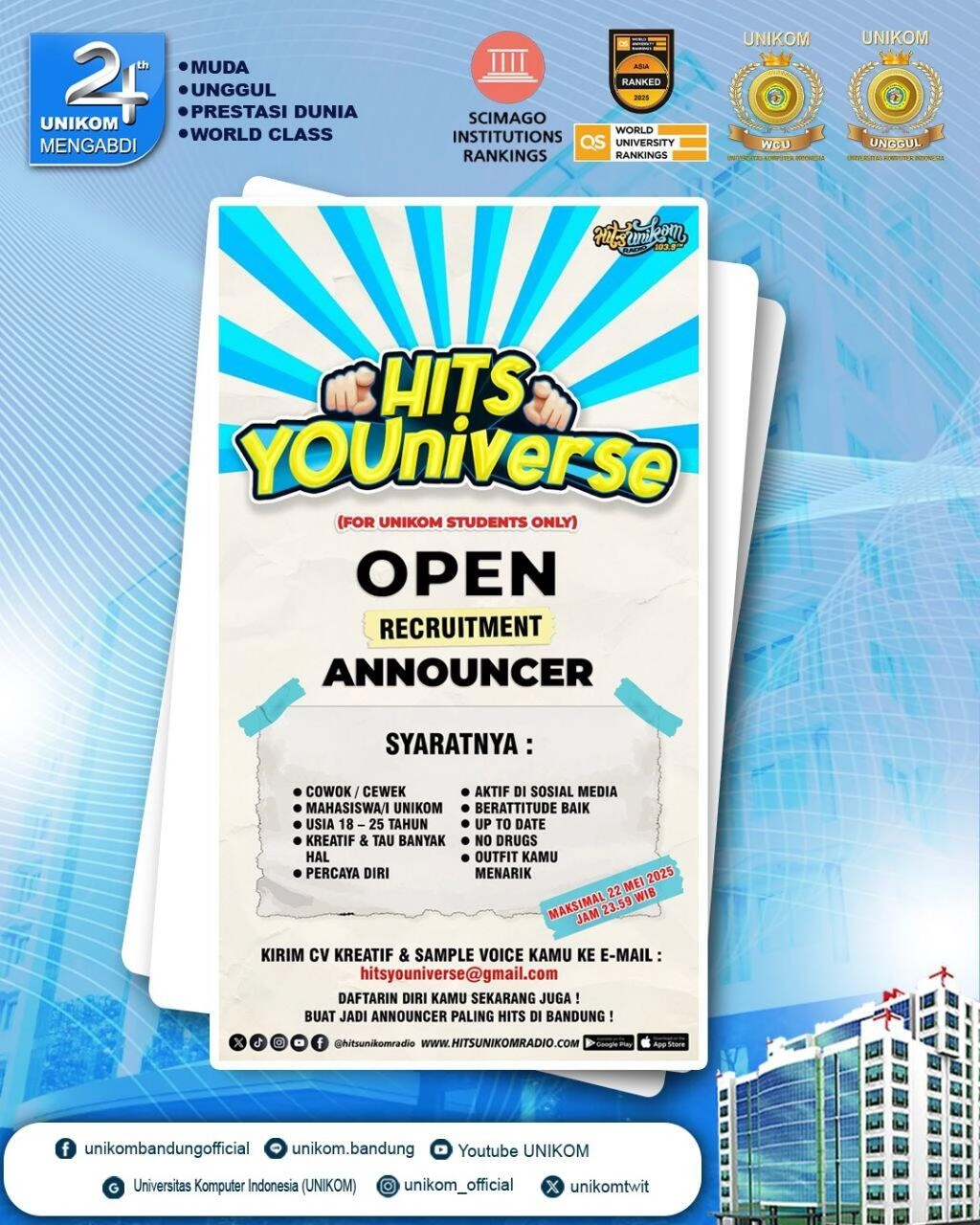 Tertarik Jadi Penyiar Radio HITS YOUniverse SPECIAL EDITION ???